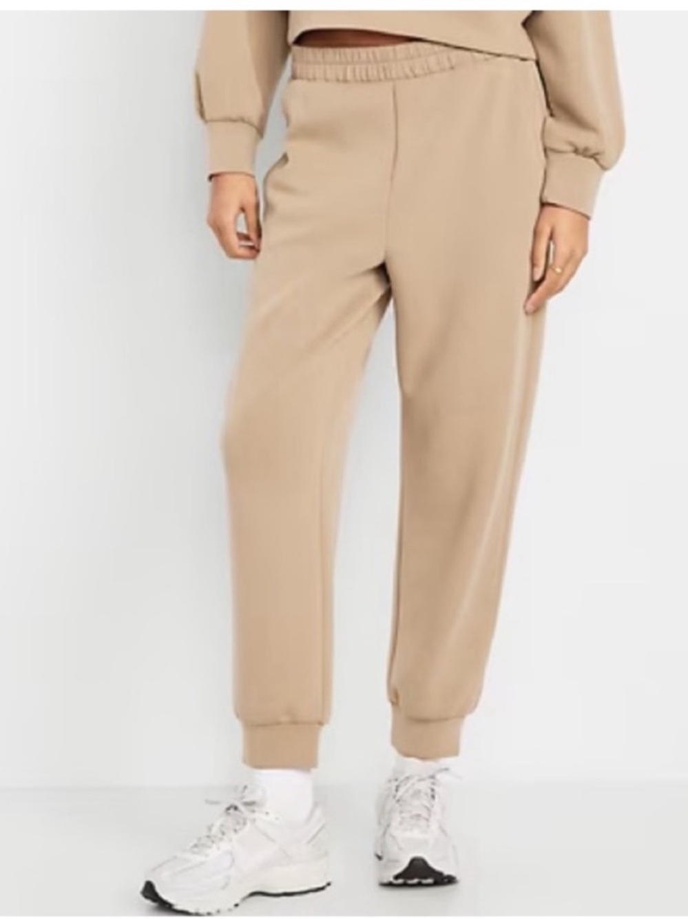 Old Navy Tan High-Rise Bounce Fleece Joggers Size Large NWT